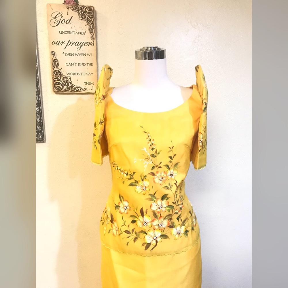 Pina Terno Gown 2 Pc Blouse & Skirt - Picture 3 of 4